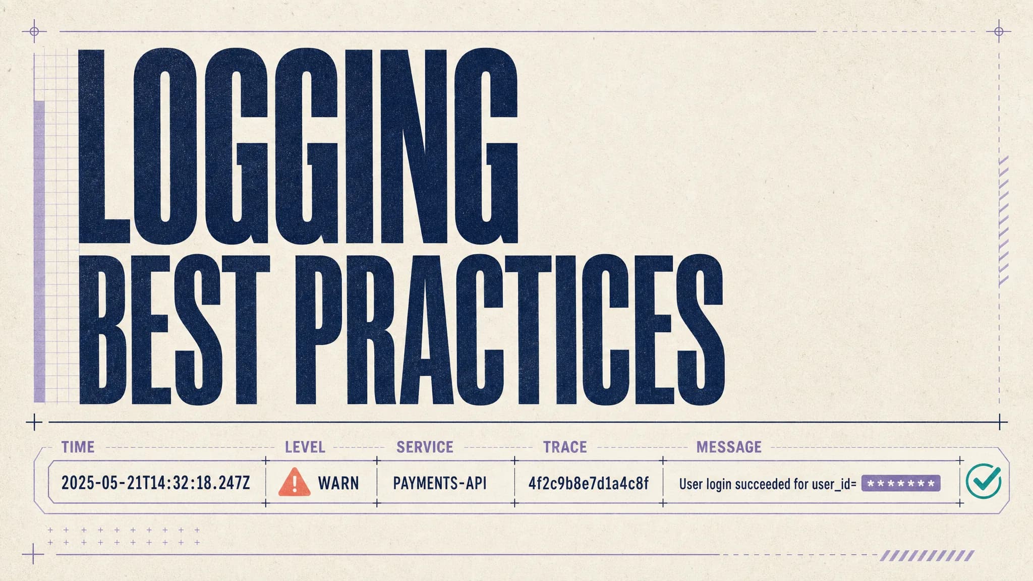 Logging best practices illustrated with a validated structured production log record