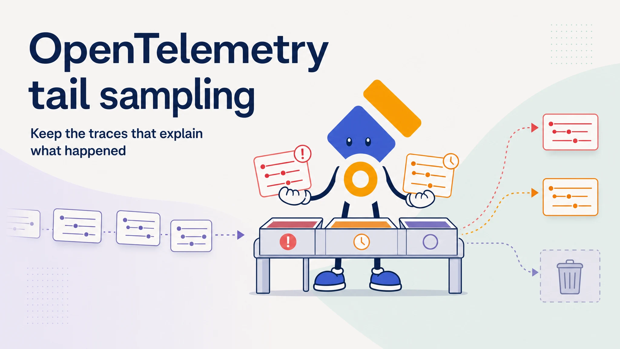 OpenTelemetry Collector retaining error and slow traces while sampling routine traces